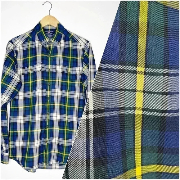 Vineyard Vines Plaid Button Down Shirt Slim Fit Crosby Shirt Size Small - Picture 1 of 6